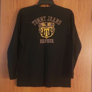 Vintage Tommy Hilfiger Black Long Sleeved T-Shirt Youth Sz L